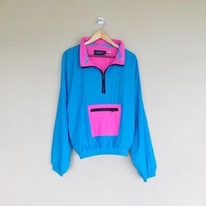 Vintage neon windbreaker jacket